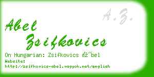 abel zsifkovics business card